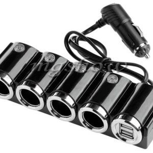 12V POWER SPLITTER ADAPTER WITH DUAL USB With 26 " CORD